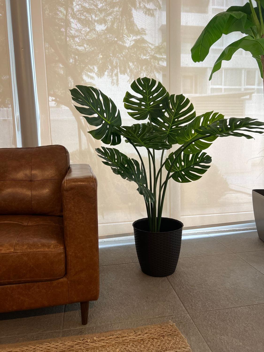 Monstera Premium 120 cm. / 10 Hojas Arbusto Real_Plantas_artificiales_santiago