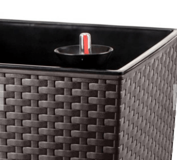 Macetero Rattan Cuadrado Grande 58 Cm L Café / Arbusto Real - Arbusto Real