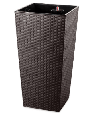 Macetero Rattan Cuadrado Grande 58 Cm L Café / Arbusto Real - Arbusto Real