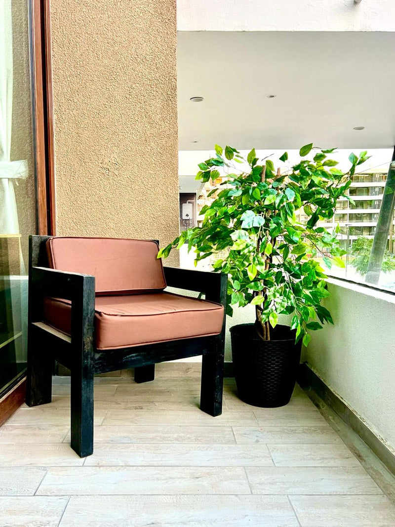 2 X 1 Plantas Artificiales Baratas Ficus 120 Cm Arbusto Real - Arbusto Real