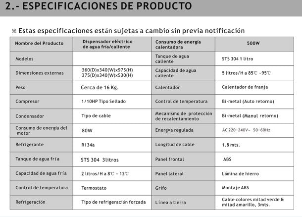 Dispensador de Agua Compresor 3 llaves c/Gaveta Blanco PREMIUM