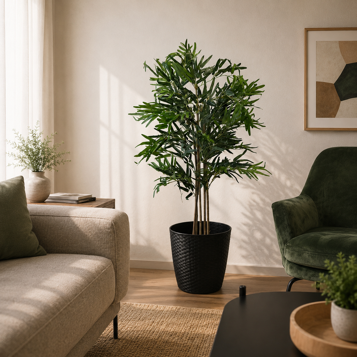 Planta Artificial Decorativa Arbol Grande Bamboo 120cm 730hj