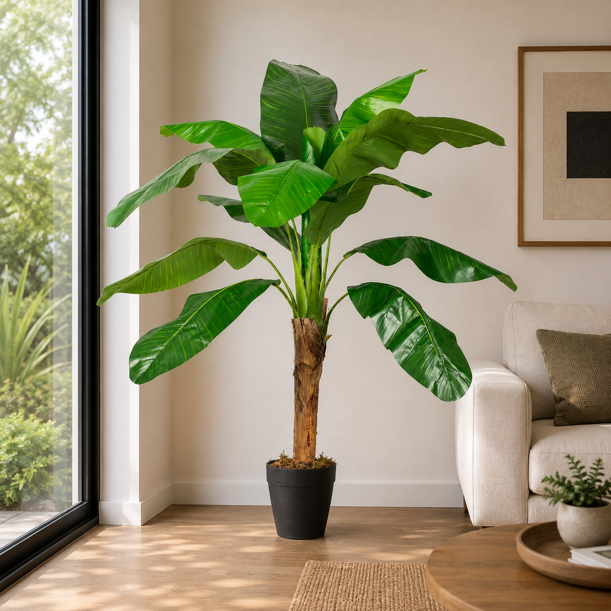 Planta Artificial Banano 125 cm. Premium 12 hojas