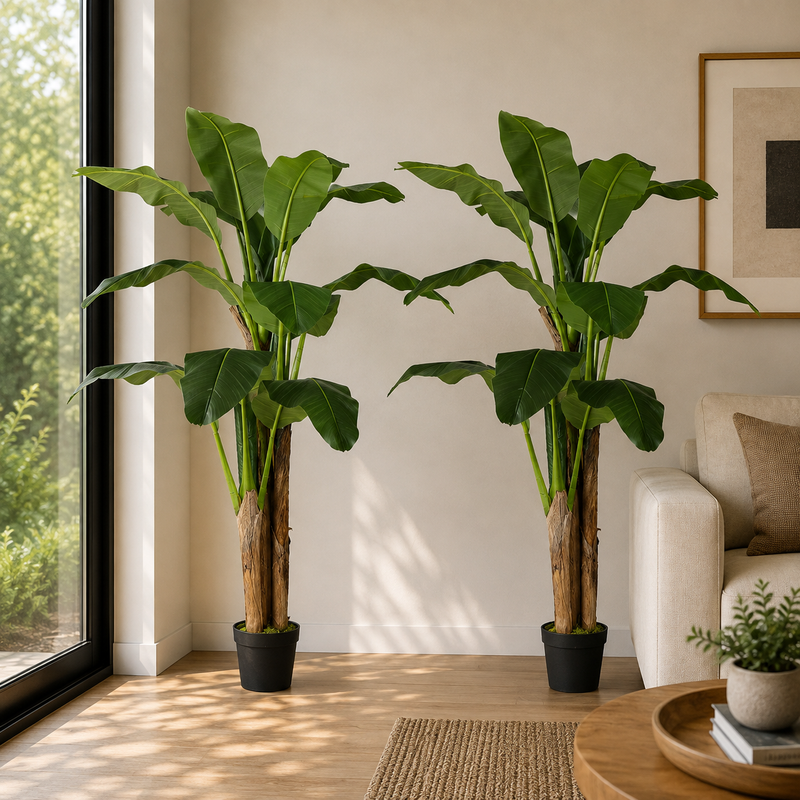 Planta Artificial Decorativa Arbol Grande Pack Banano 180cm