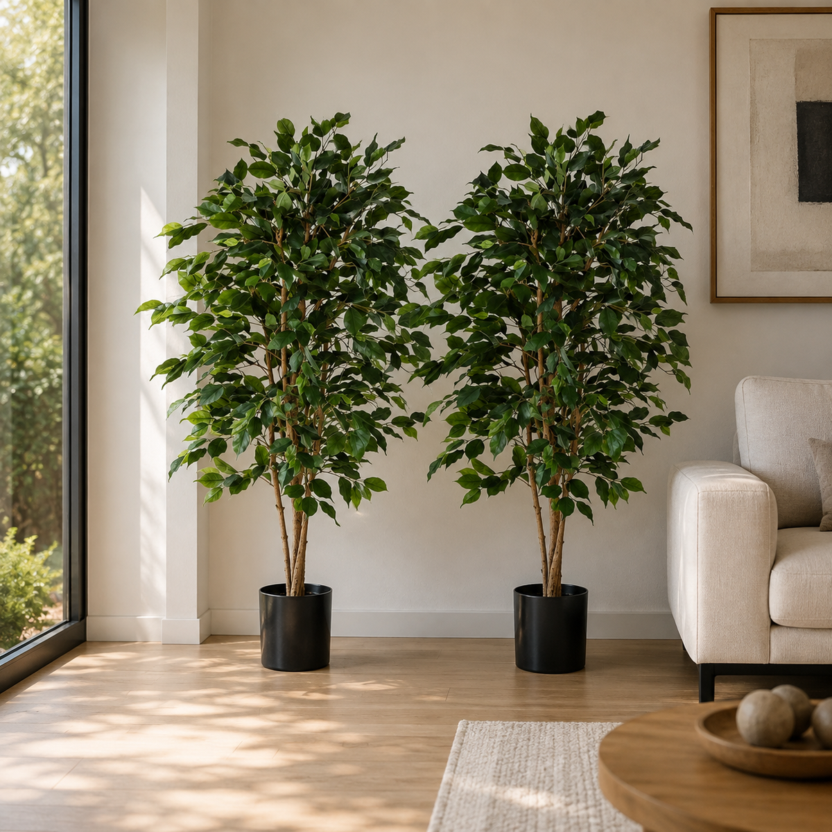 Planta Artificial Decorativa Arbol Grande Pack Ficus 120cm
