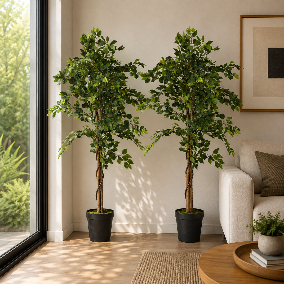 Planta Artificial Decorativa Arbol Grande Pack Ficus 160cm