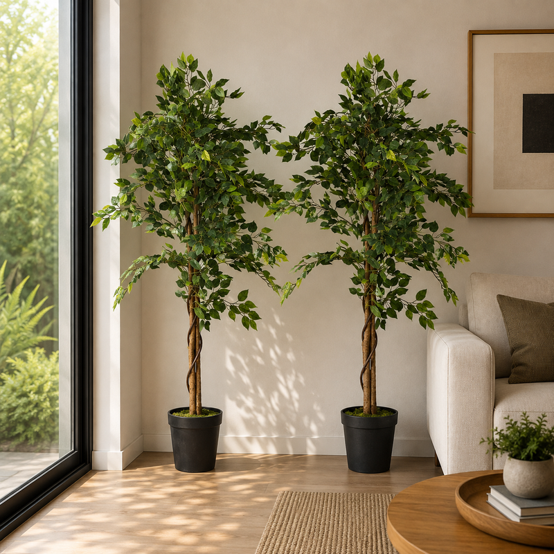 Planta Artificial Decorativa Arbol Grande Pack Ficus 160cm