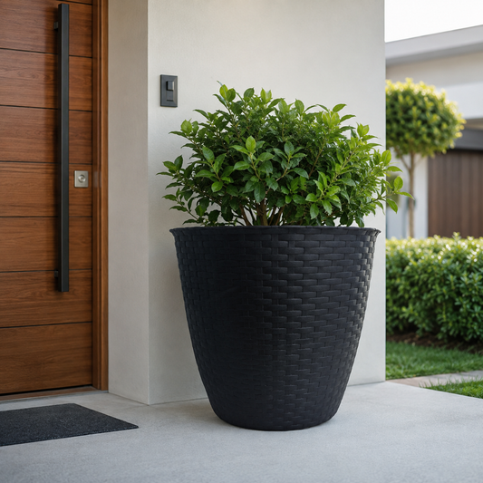 Macetero Rattan L café 30 cm