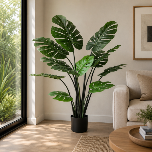 Monstera Premium 120 cm. / 10 Hojas Arbusto Real
