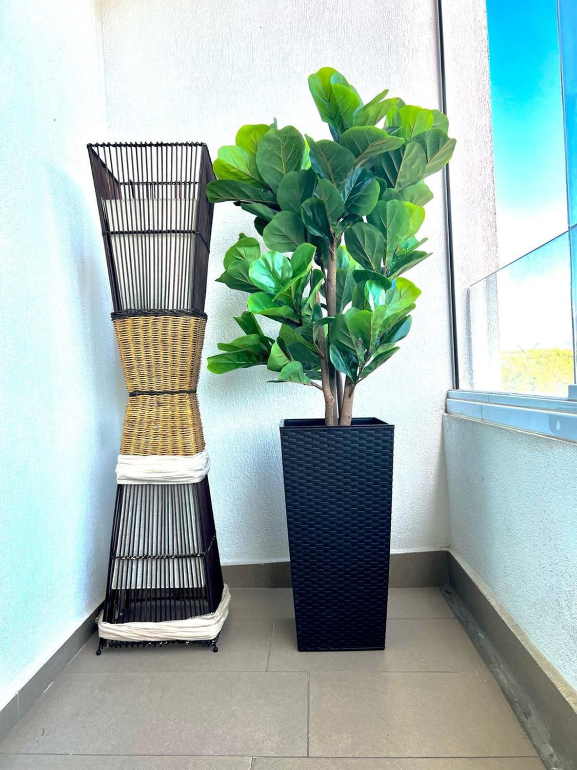 Planta Artificial Ficus Lyrata 120 cm Premium 134 hojas - Arbusto Real