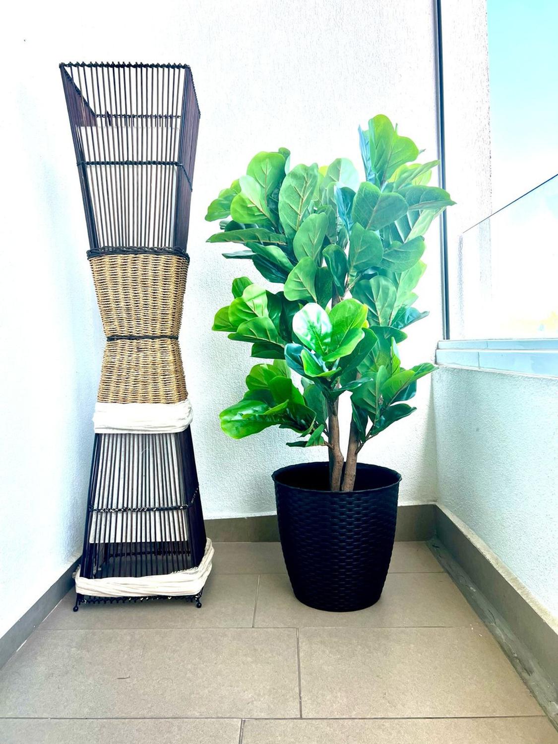 Planta Artificial Ficus Lyrata 120 cm Premium 134 hojas - Arbusto Real
