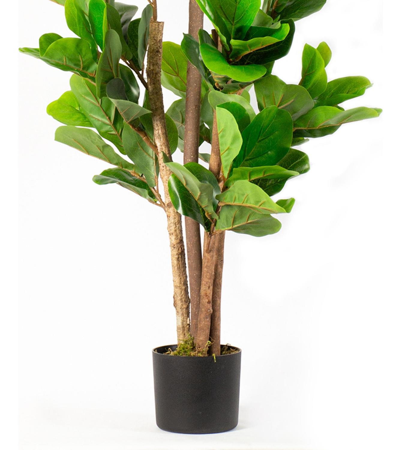 Planta Artificial Ficus Lyrata 120 cm Premium 134 hojas - Arbusto Real